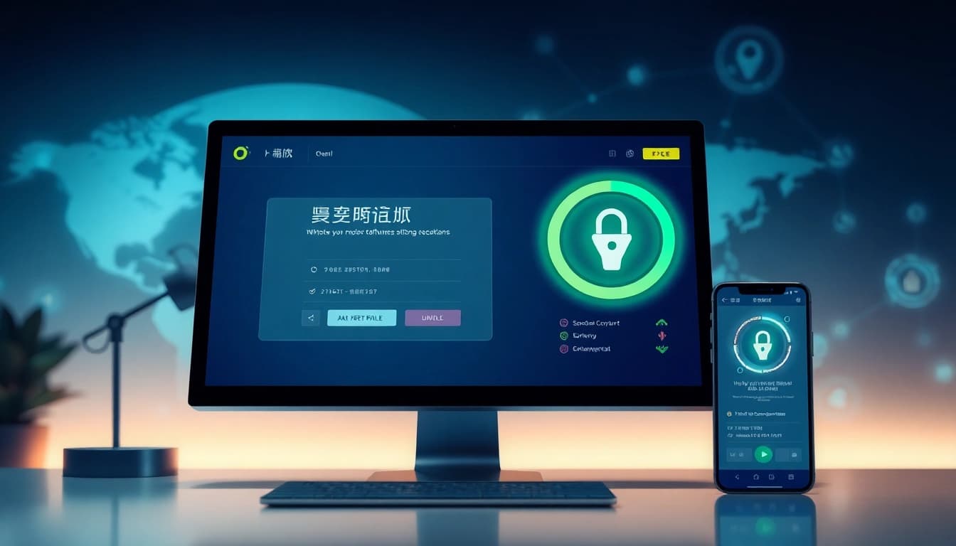 快连下载界面示意图，演示无缝网络加速软件下载过程。