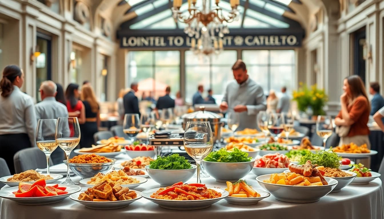 Cateringhirelondon showcases a stunning table arrangement for an event with colorful dishes and elegant decor.