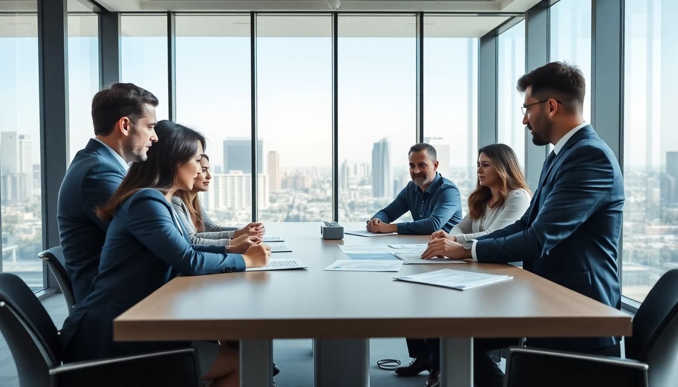 Active business meeting focused on Acquisition Planning strategies with a modern setting.