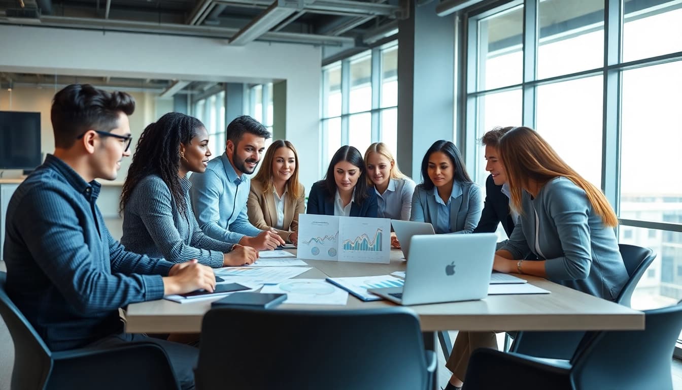Companies collaborating in a diverse business meeting, showcasing teamwork and innovation.