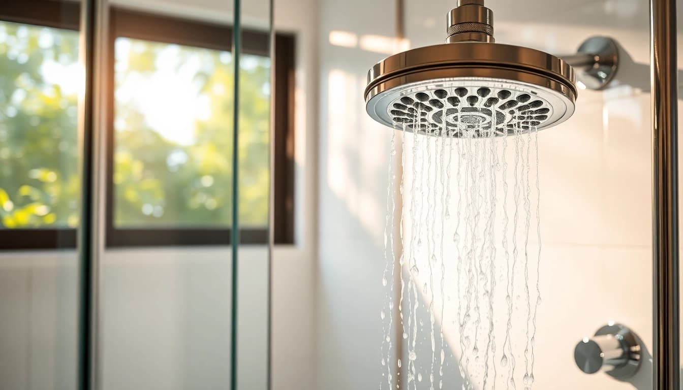 Experience elegant showers au with a modern glass enclosure in a stylish bathroom setting.