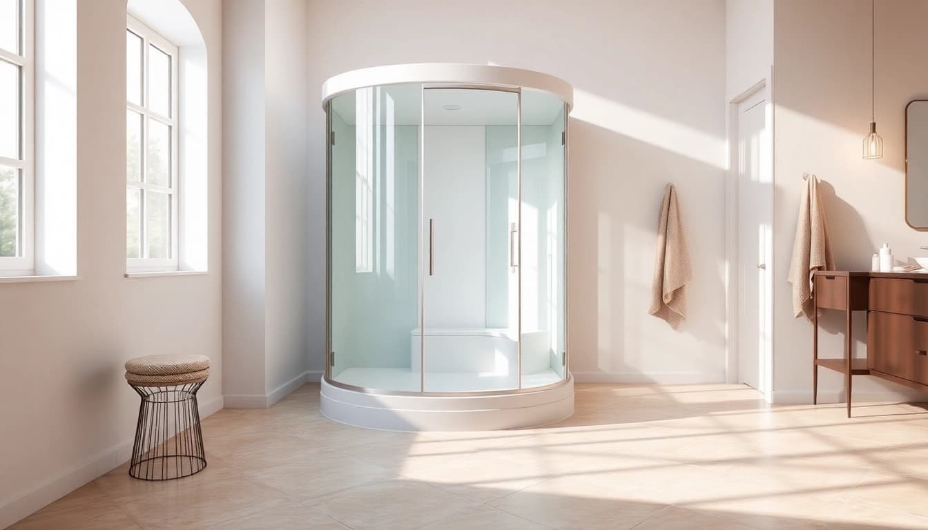 Erleben Sie die elegante sonni Duschkabine 90x90 in einem modernen Badezimmer-Design.