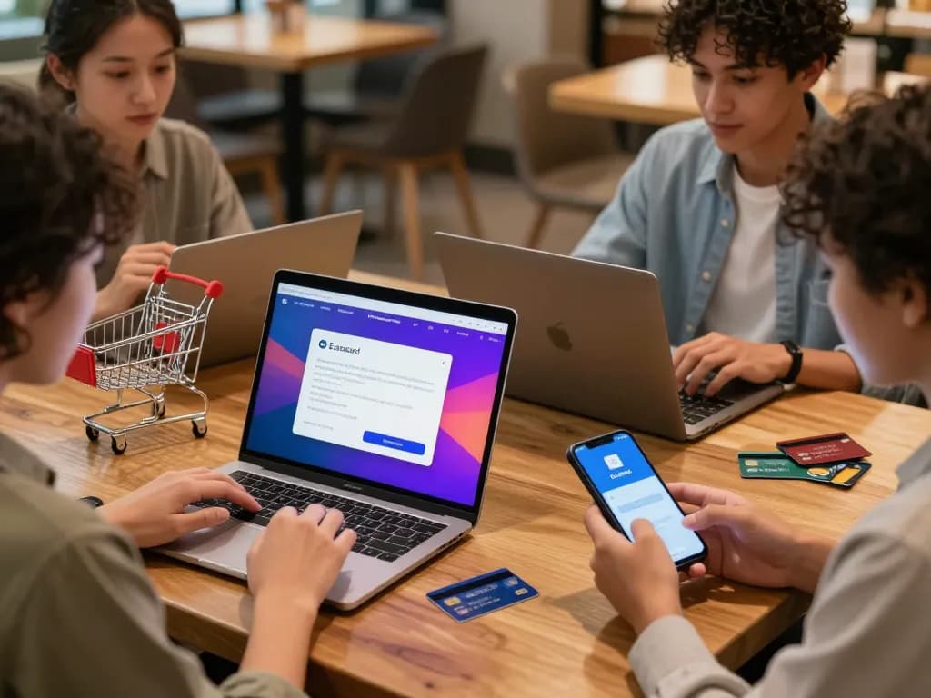 Ezzocard users purchasing virtual prepaid cards online in a modern shopping environment.