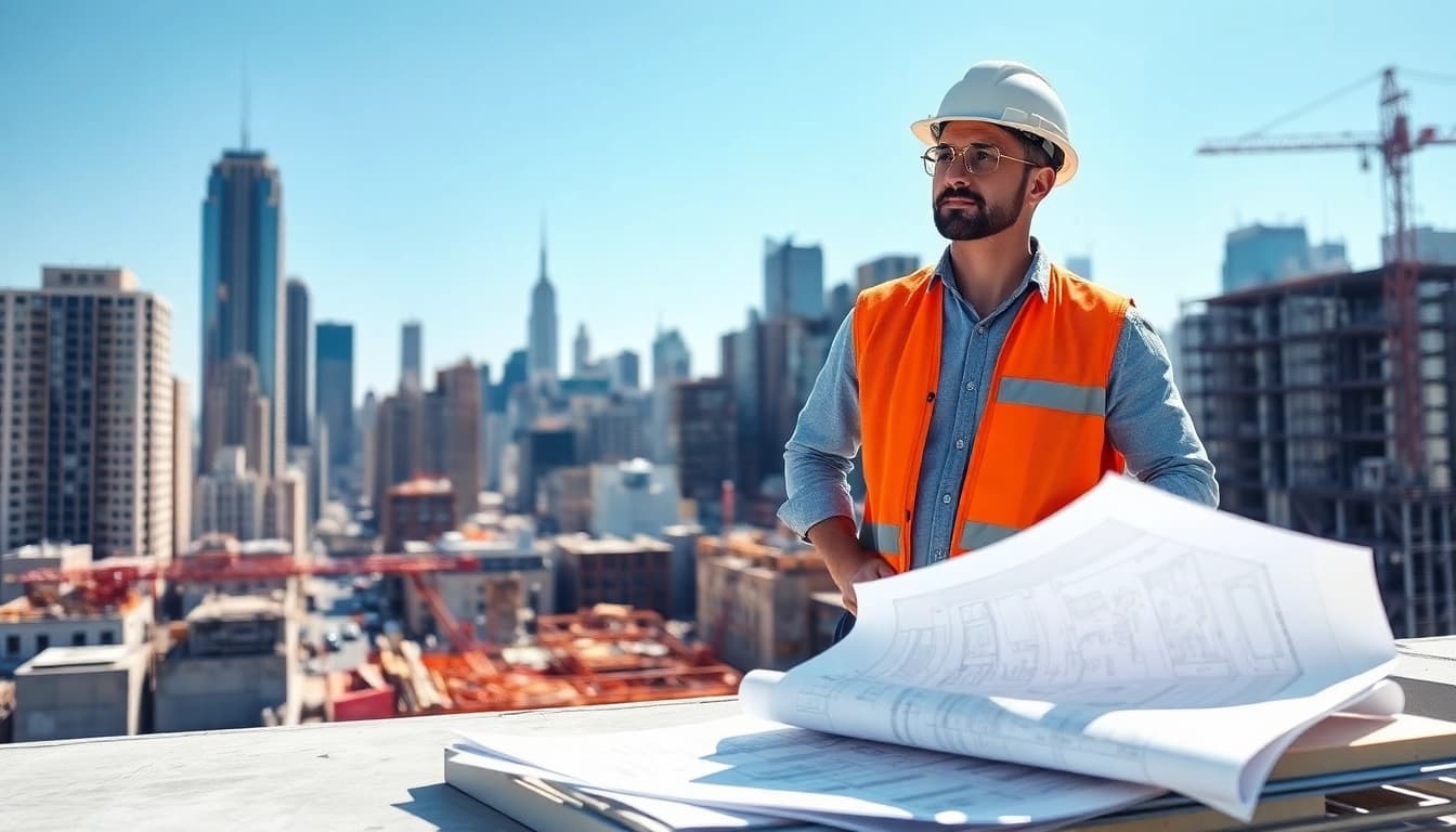 New York Commercial General Contractor managing a construction project in an urban setting.