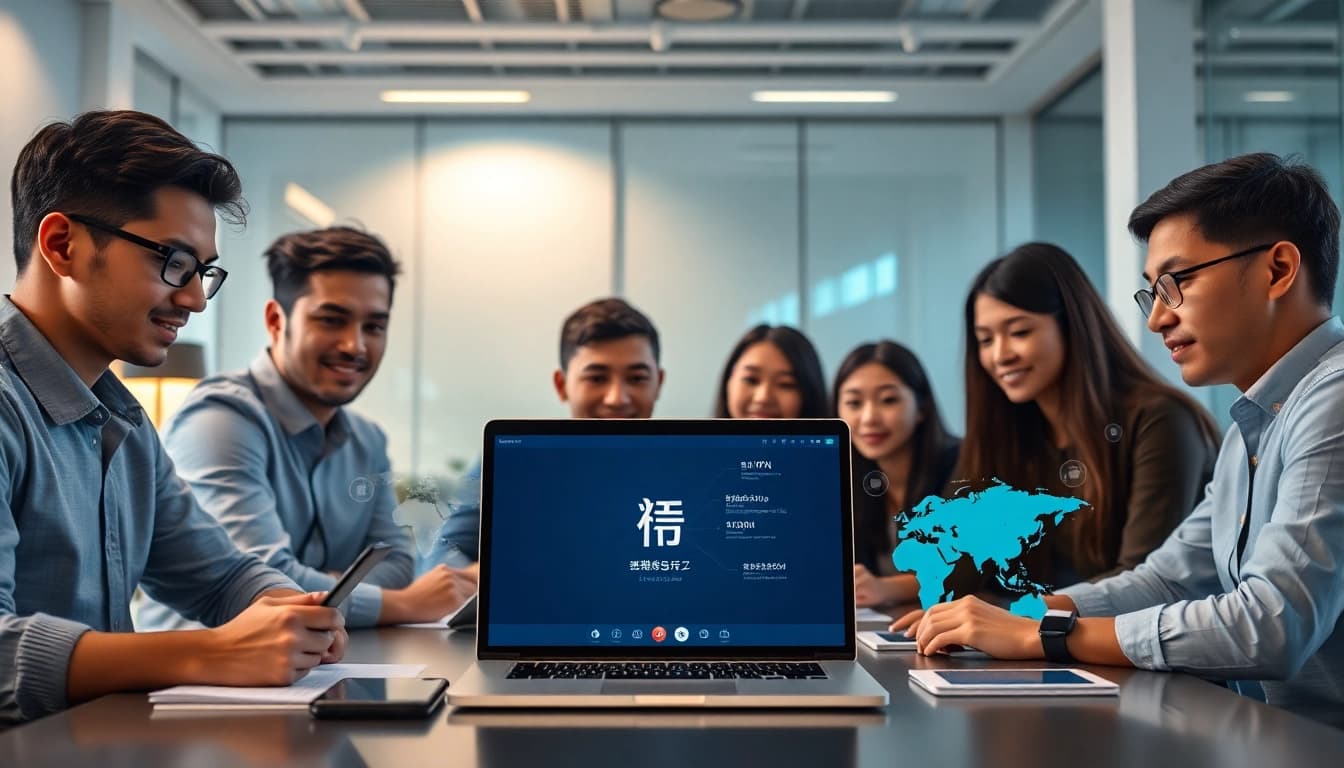 现代工作区中显示的快连下载应用界面，展示专业的网络连接性。