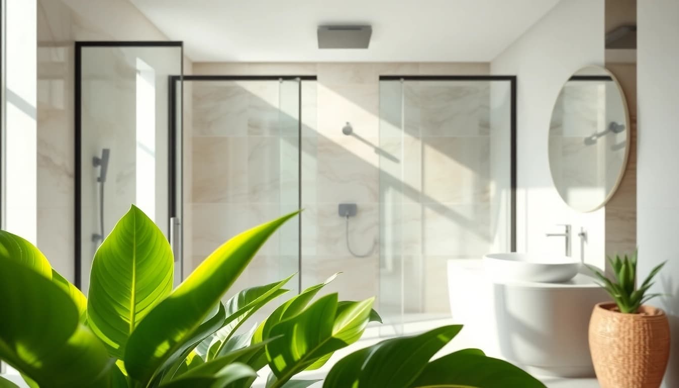 Experience the elegance of elegant showers in a modern bathroom setting.