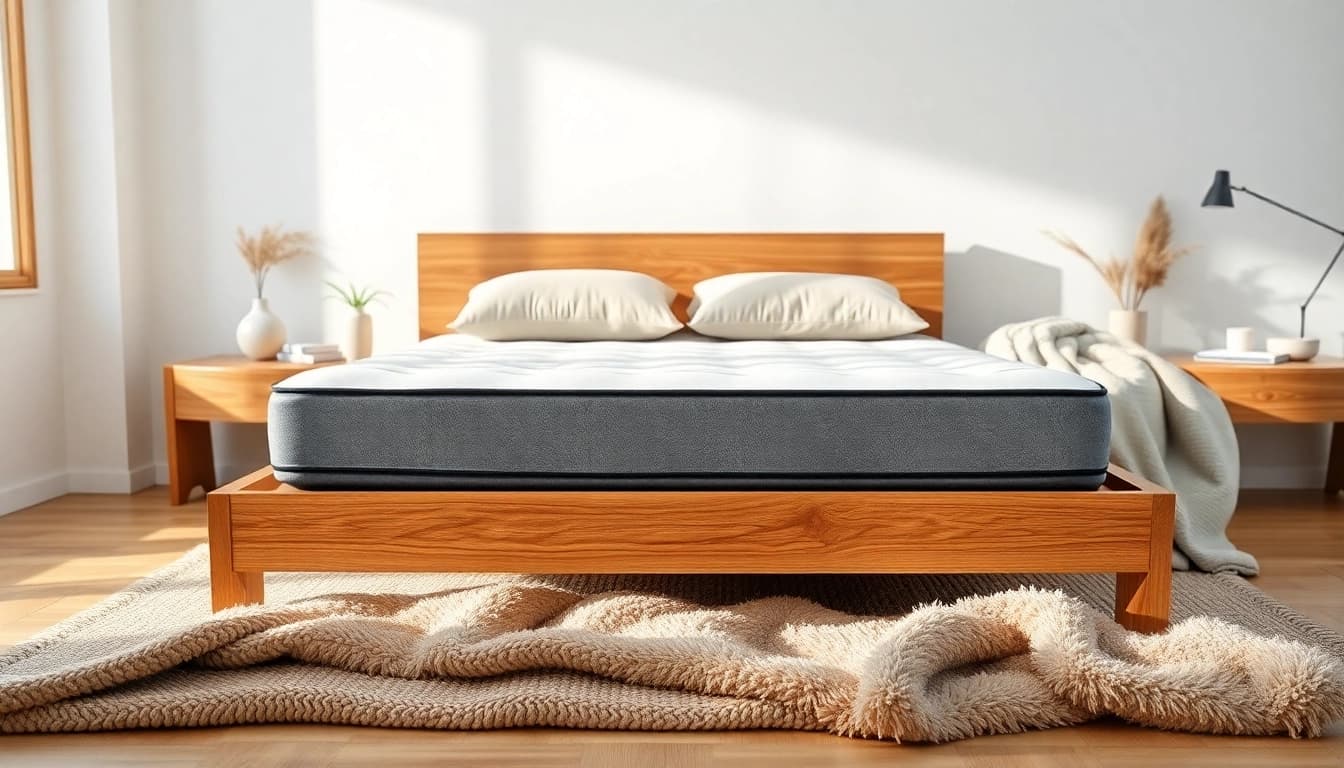 Reclined extra firm mattress in a serene bedroom setting showcasing comfort and support.