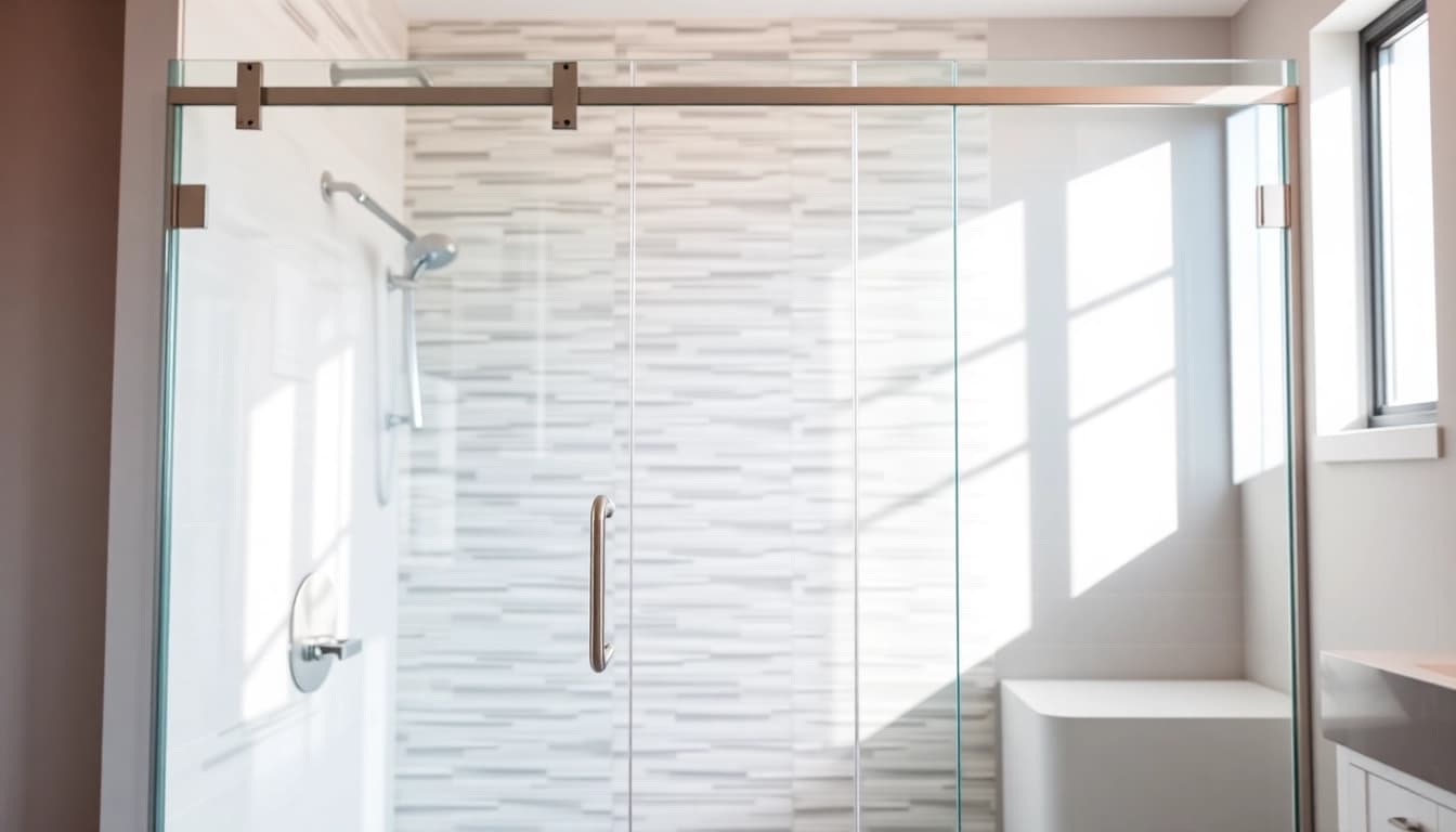 Shower doors UK showcased in a modern bathroom, highlighting sleek glass design and elegant chrome accents.