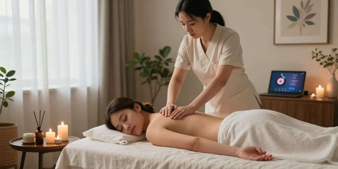 Relaxing home massage therapy for 중랑구출장안마, showcasing tranquility and comfort in a calming environment.
