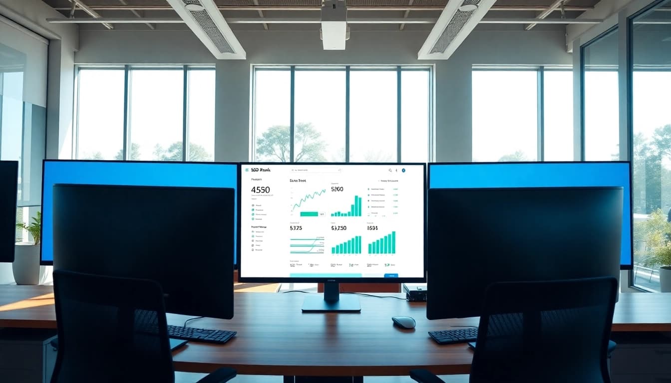 Analyze SEO Rank data through a professional digital marketing workspace with analytics dashboards.