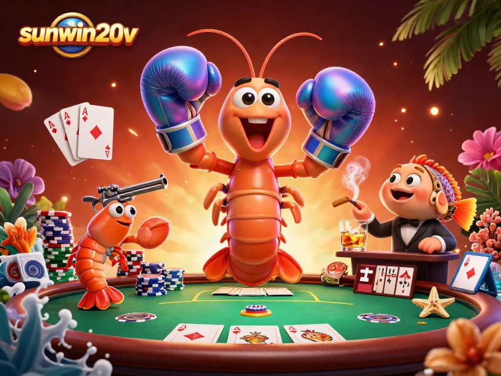 Experience thrilling poker action with sunwin20v in a vibrant 3D casino scene.