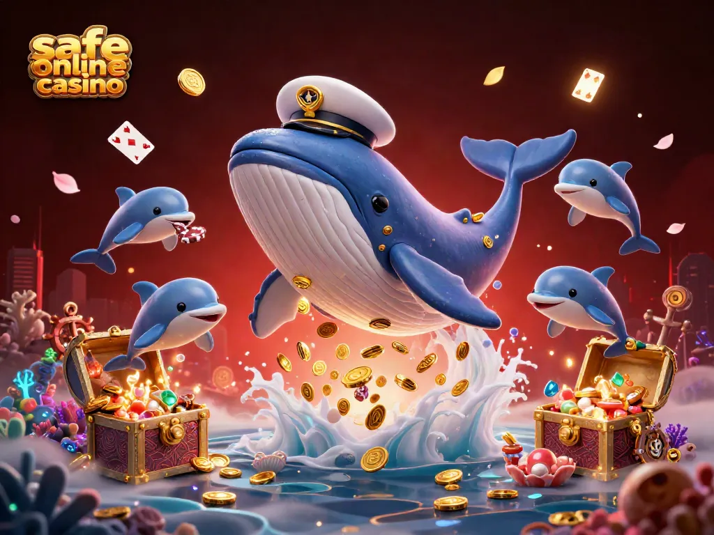 Enjoy the thrill of safe online casino gaming in this vibrant underwater scene.