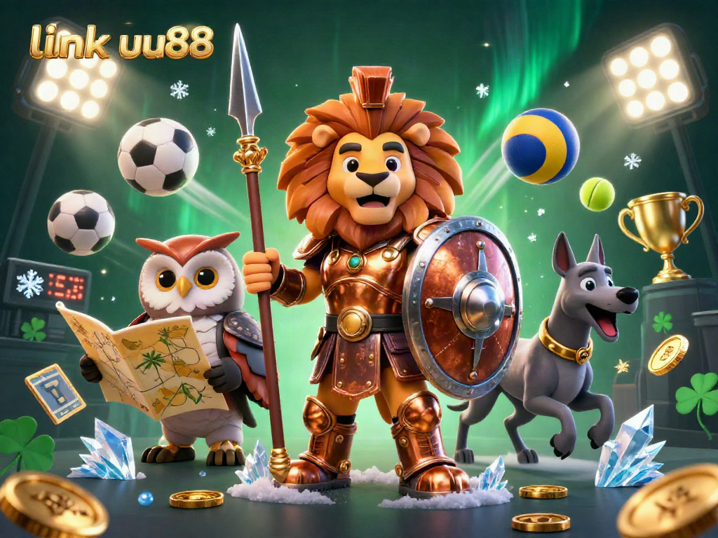 Bet on exciting sports action with link uu88, featuring dynamic 3D characters and gaming elements.