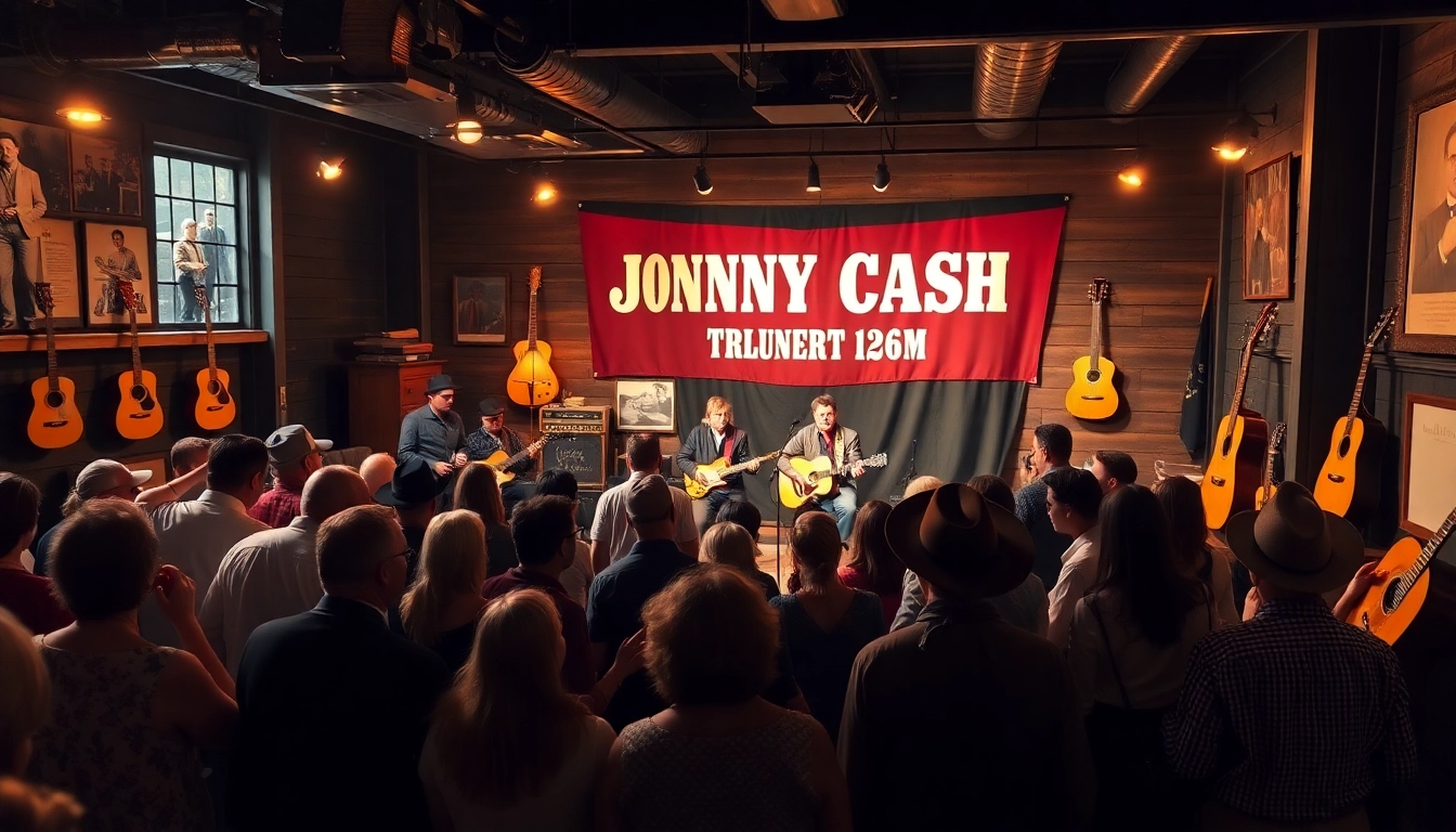 Celebrating at johnnycashbirthday.com with live music and fans at the Johnny Cash Museum.