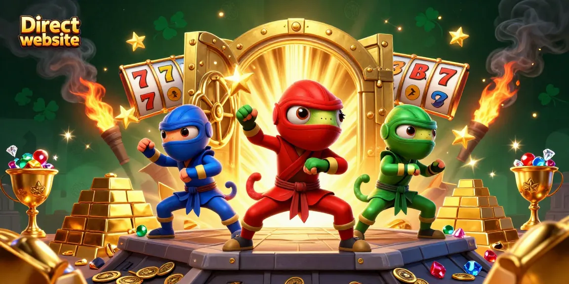 Experience thrilling gameplay at the Direct website with vibrant 3D chameleons and dazzling casino elements.
