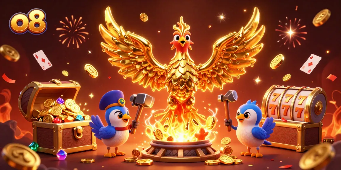 Experience winning at o8 with a vibrant casino scene showcasing gold coins and dynamic game elements.