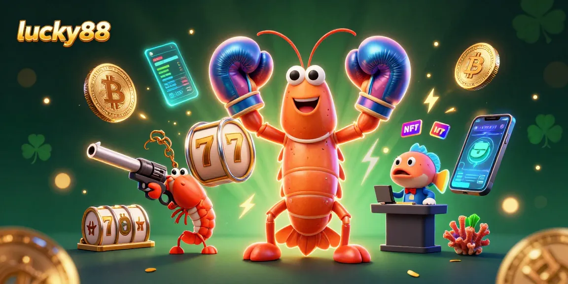 Engage with the lucky88 slot experience featuring colorful characters and crypto elements.