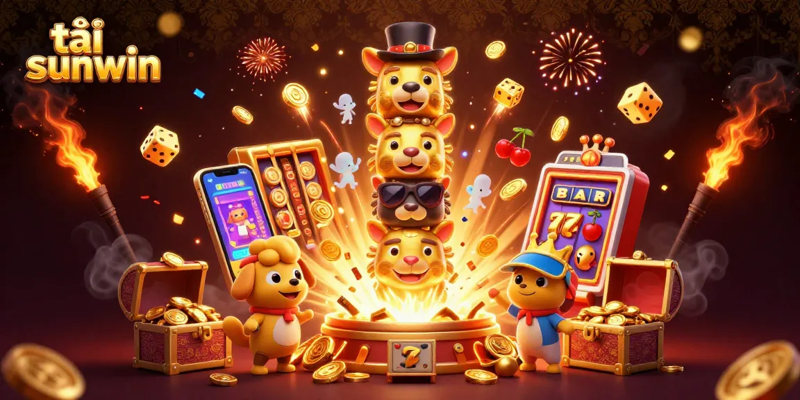 Experience excitement with tải sunwin as dynamic casino elements burst into action in this vibrant scene.