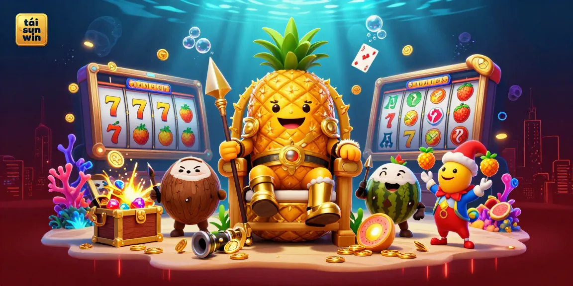 Play slots and win big with tải sun win in this vibrant casino illustration showcasing lively characters.
